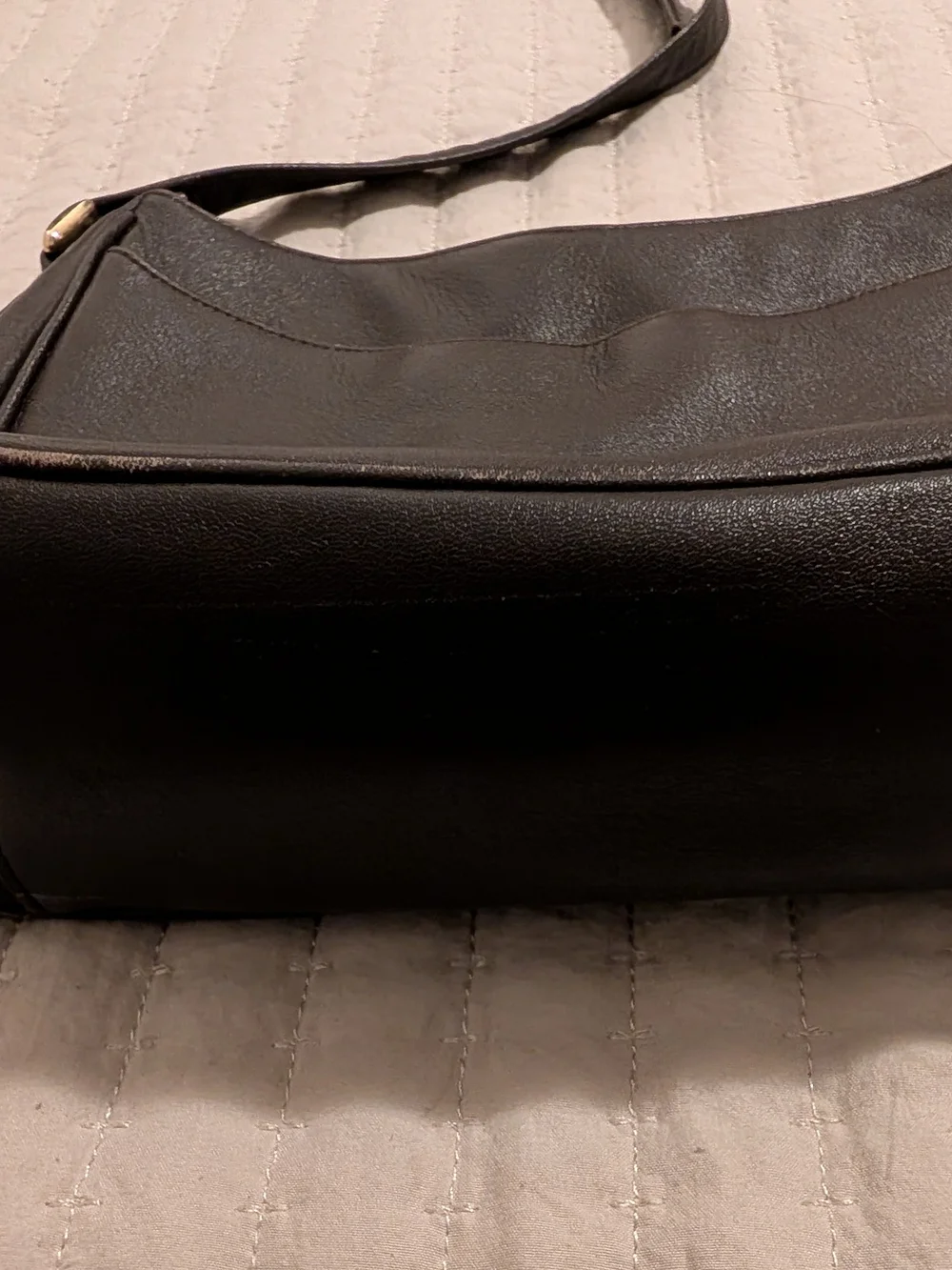 Vintage Etienne Aigner Brown Leather Shoulder Bag with Gold Hardware